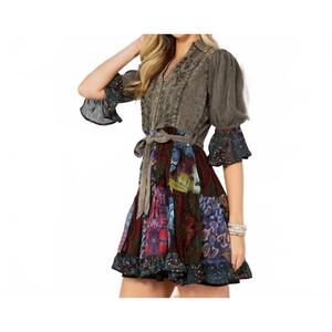 NEW YOUNG THREADS stone-washed baby doll dress in vintage fusion